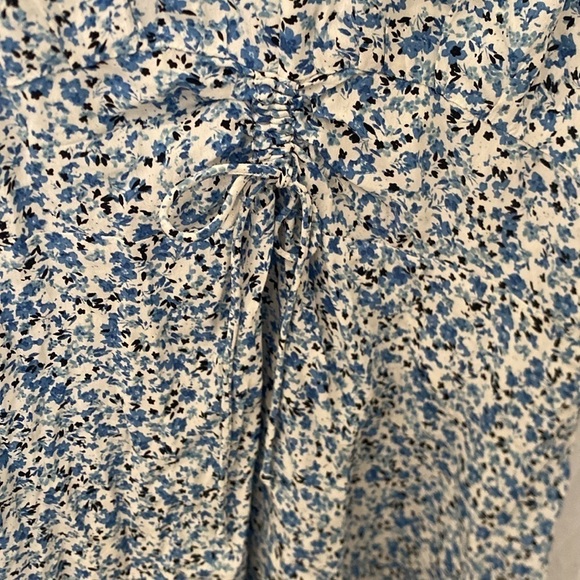 Cotton On blue floral cinched waist short sleeve Size Xs - Picture 5 of 6